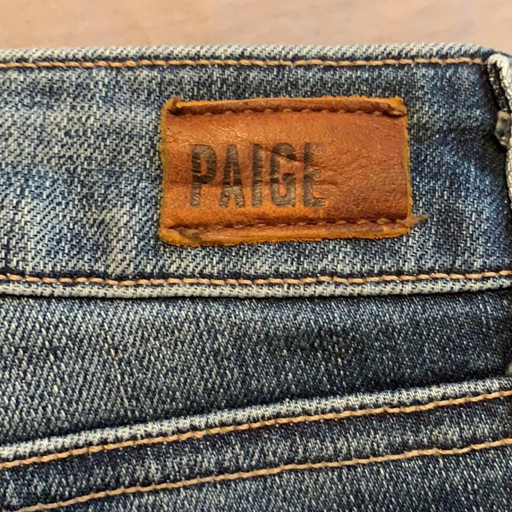 Paige Jimmy Jimmy Medium Wash Ezra Distressed Rolled Cuff Jean Denim Short - Picture 13 of 14